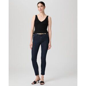 Paige Hoxton Ankle Jeans Lana Dark Blue Size 29 Slim Fit Stretch Denim Womens